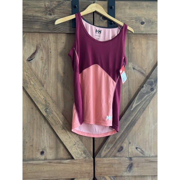 Helly Hansen Logo Singlet HH Sleeveless Ladies Women's Sz L Tank Top Pink New - Picture 1 of 4